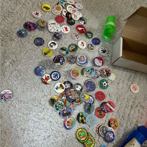 Pogs Lot Misc Vintage 90s Jurassic Park Hawaii pochantas etc